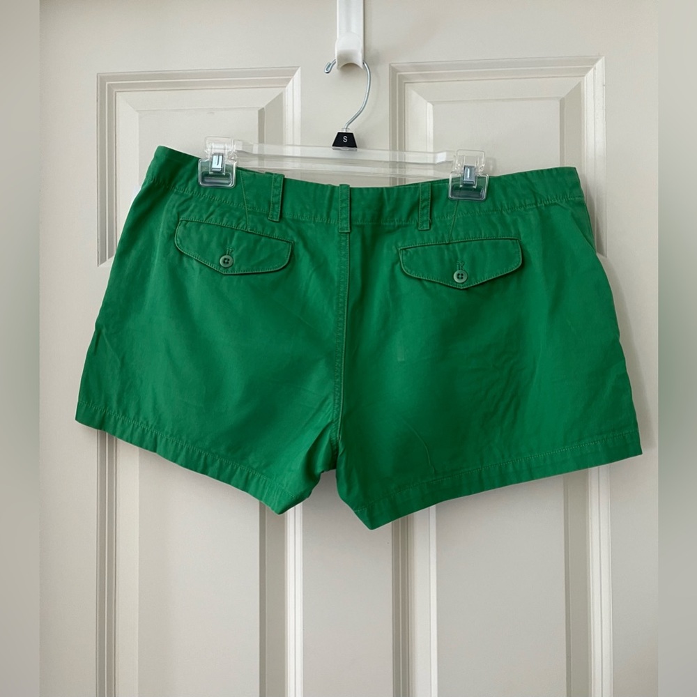 Ralph Lauren Sport Flat Front Green Chino shorts w/ blue logo preppy summer 12 - Picture 6 of 7
